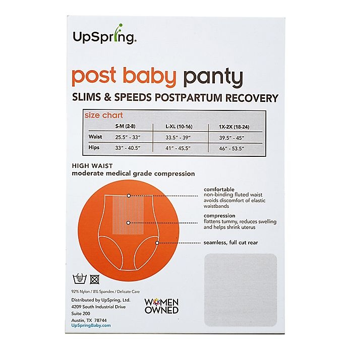 slide 2 of 3, UpSpring Large/Extra Large MS Hi-Waist Postpartum Recovery Panty - Black, 1 ct