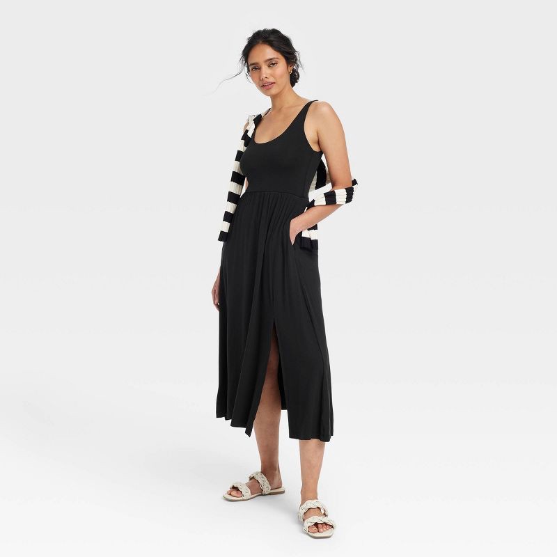 slide 3 of 3, Women's Midi Ballet Dress - A New Day™ Black M, 1 ct