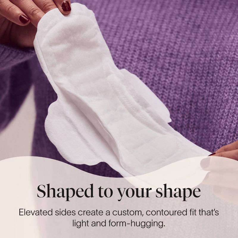 slide 3 of 8, Cora Made-to-Move Regular Pads with Wings Organic Cotton Topsheet Ultra Thin - Regular Absorbency - 28ct, 28 ct