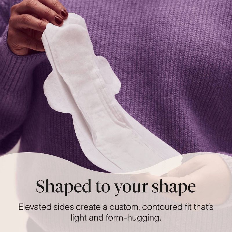 slide 3 of 8, Cora Made-to-Move Super Pads with Wings Organic Cotton Topsheet Ultra Thin - Super Absorbency - 28ct, 28 ct