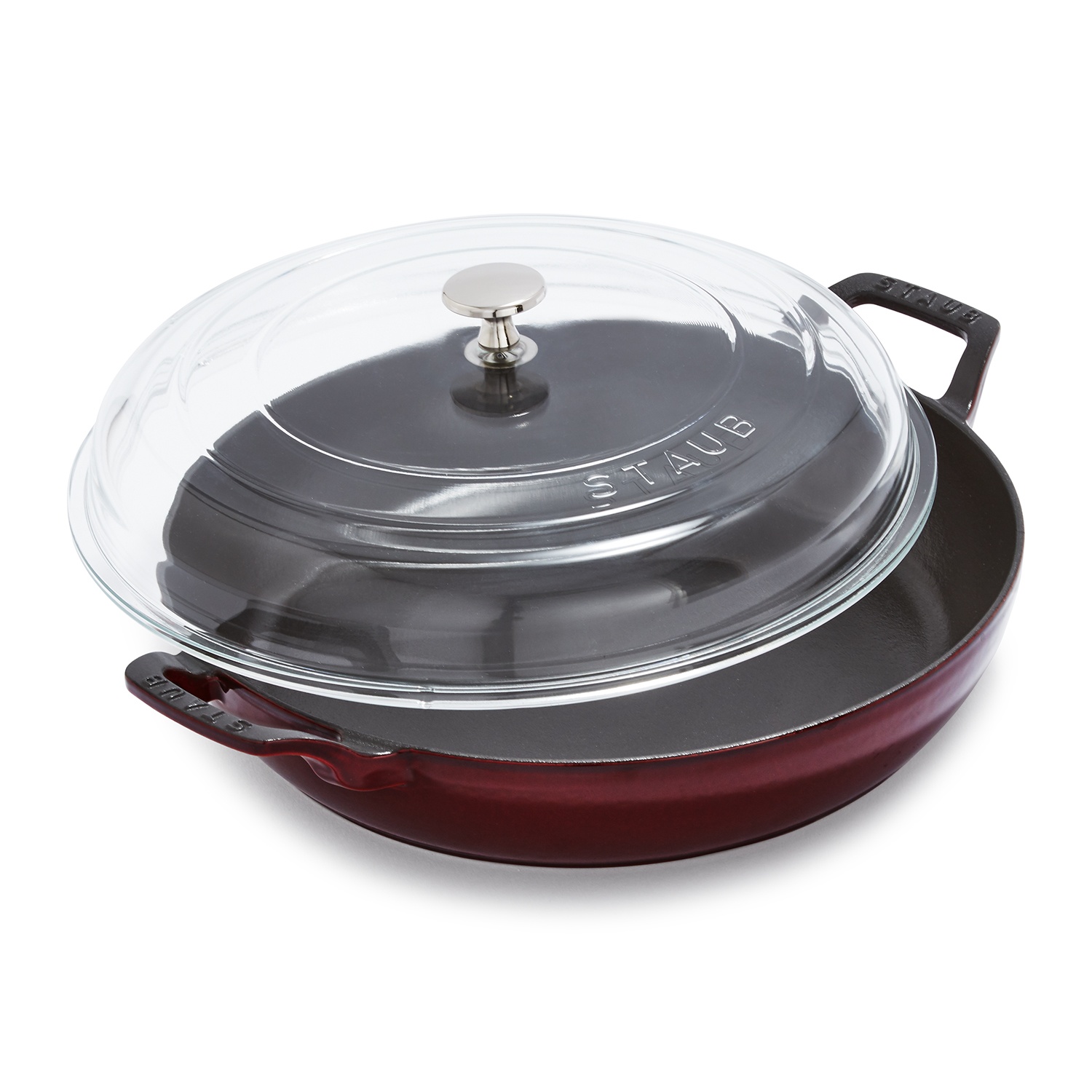 slide 1 of 1, STAUB Heritage All-Day Pan with Domed Glass Lid, White, 3.5 qt