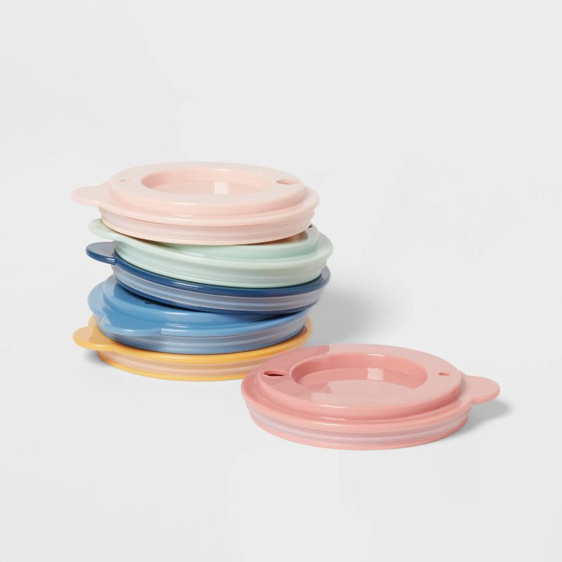 slide 3 of 3, Kids' 6pc Plastic Rainbow Tumbler Lids - Pillowfort™: Dishwasher-Safe, Drinkware Accessories for Kids, 6 ct
