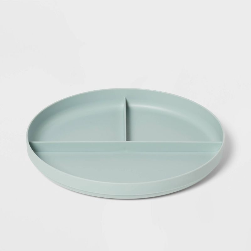 slide 3 of 3, Kids' 6pc 7.4" Plastic Round Divided Plate - Pillowfort™: Microwave & Dishwasher Safe, Toddler Dining, 6 ct