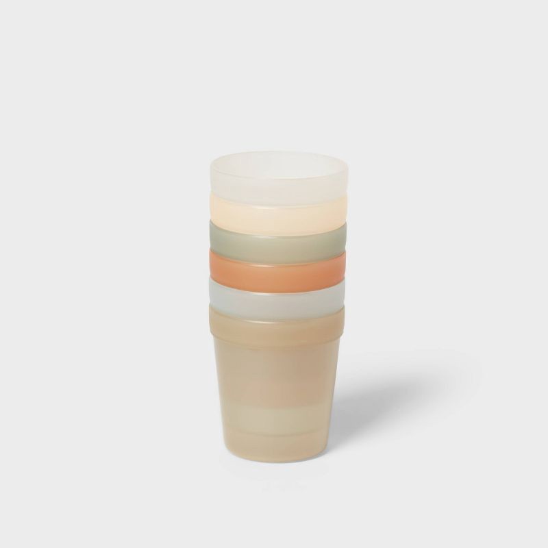 slide 3 of 3, Kids' 8 fl oz Plastic Short Tumbler - Pillowfort™: Multicolored, Set of 6, Microwave & Dishwasher Safe, 8 fl oz
