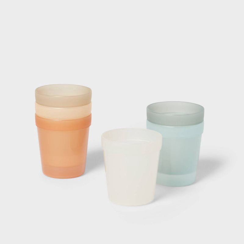 slide 1 of 3, Kids' 8 fl oz Plastic Short Tumbler - Pillowfort™: Multicolored, Set of 6, Microwave & Dishwasher Safe, 8 fl oz