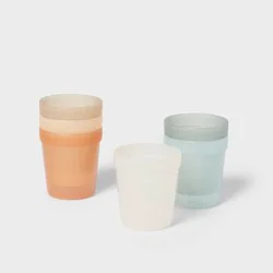 Kids&#x27; 8 fl oz Plastic Short Tumbler - Pillowfort™: Multicolored, Set of 6, Microwave &amp; Dishwasher Safe
