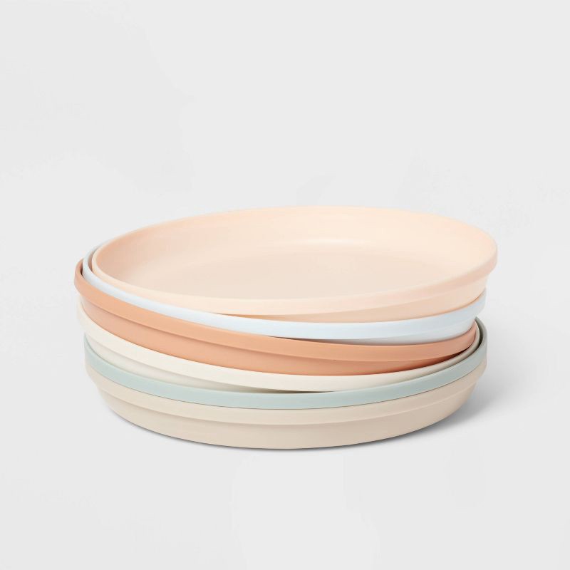slide 1 of 3, Kids' 6pc 7.4" Plastic Dinner Plate - Pillowfort™: Microwave & Dishwasher Safe, Toddler Dining Set, 6 ct