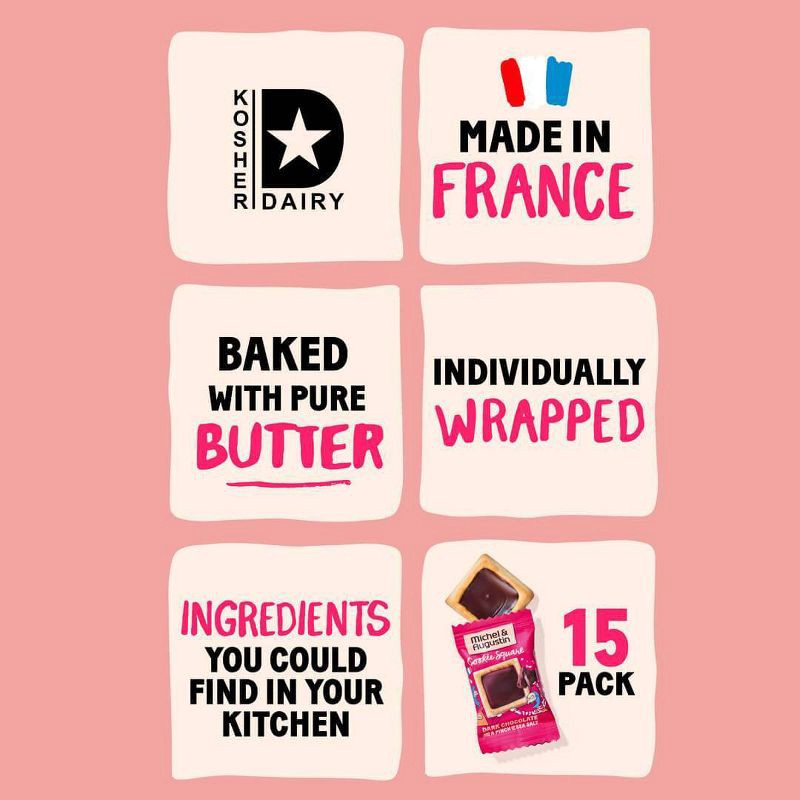 slide 3 of 8, Michel et Augustin Dark Chocolate Cookies Squares Bag - 4.4oz/15ct, 4.4 oz, 15 ct