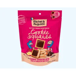 Michel et Augustin Dark Chocolate Cookies Squares Bag - 4.4oz/15ct