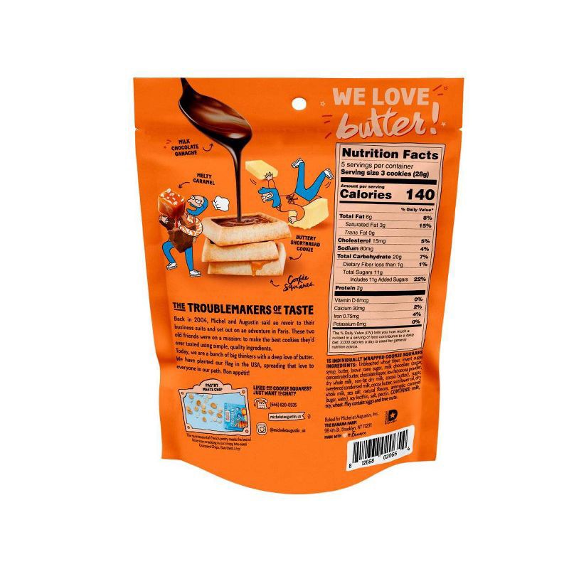 slide 2 of 8, Michel et Augustin Shortbread Milk Chocolate Caramel Cookie Squares Bag - 5oz/15ct, 15 ct; 5 oz
