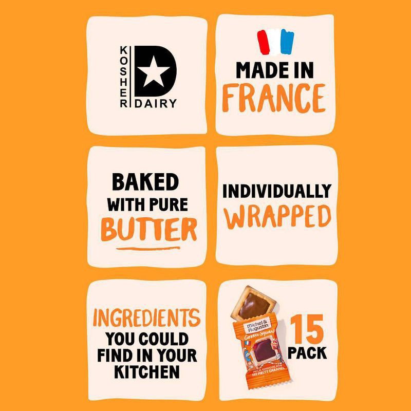 slide 3 of 8, Michel et Augustin Shortbread Milk Chocolate Caramel Cookie Squares Bag - 5oz/15ct, 15 ct; 5 oz