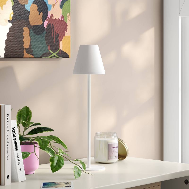 slide 3 of 4, 14" Rechargeable Cordless Table Lamp with Touch Control and 3 Brightness Levels White - Room Essentials™, 1 ct