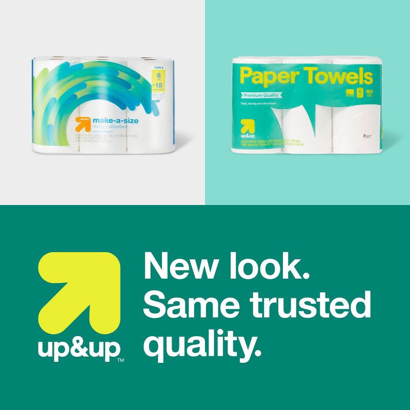 slide 5 of 5, Make-A-Size Paper Towels - 150 sheets - 12 Rolls - up&up™, 150 sheets, 12 rolls