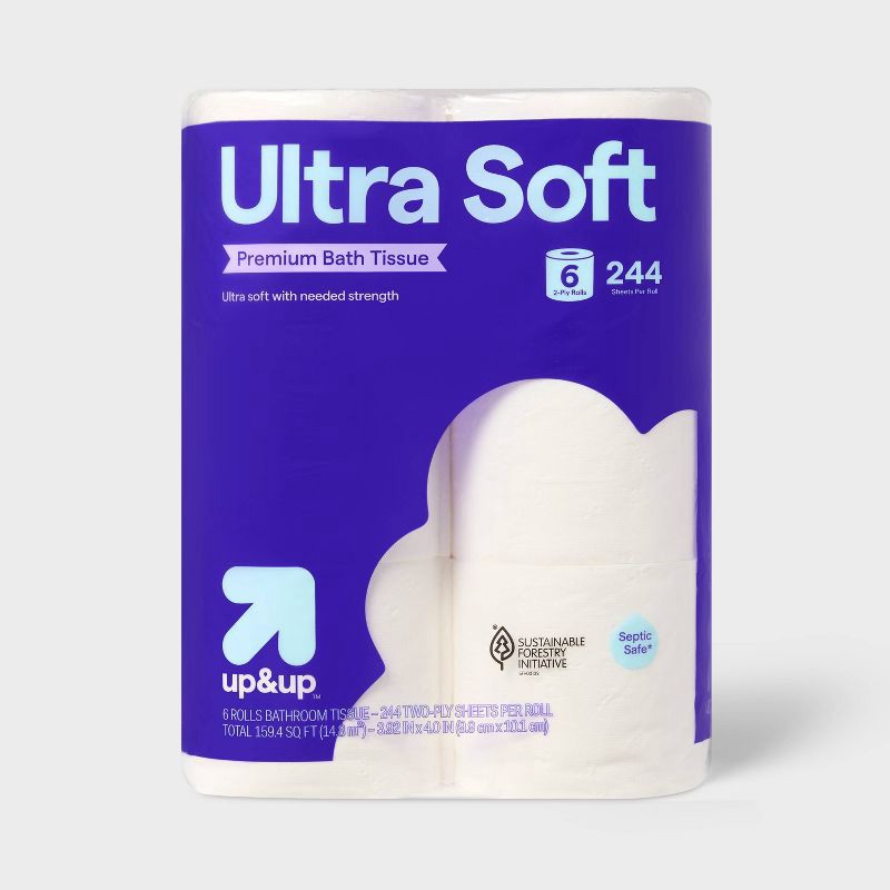 slide 1 of 3, Premium Ultra Soft Toilet Paper - 6 Rolls - up&up™, 6 ct