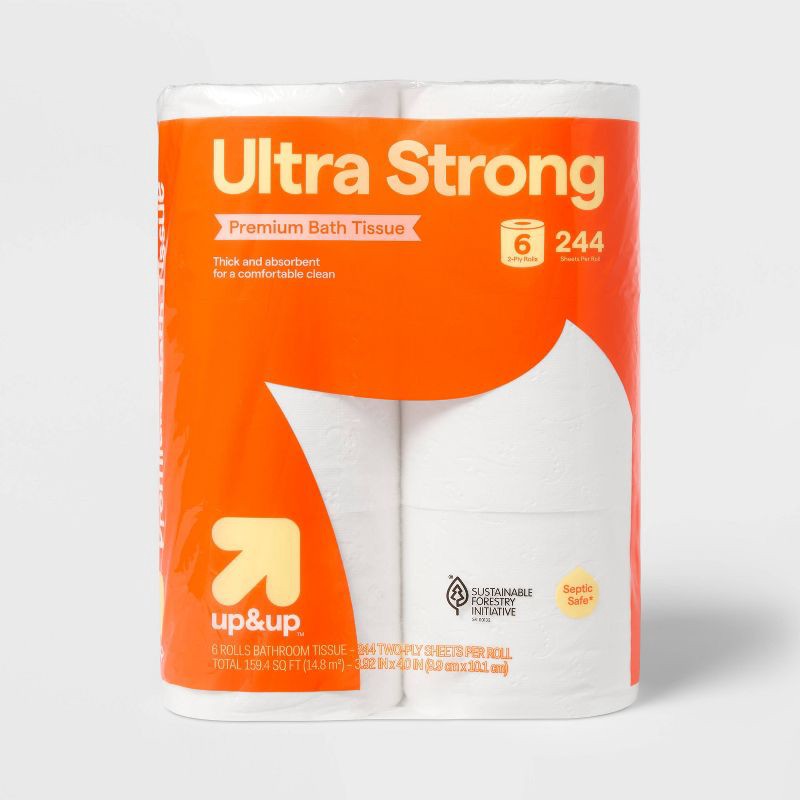 slide 1 of 3, Premium Ultra Strong Toilet Paper - 6 Rolls - up&up™, 6 ct