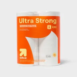 Premium Ultra Strong Toilet Paper - 6 Rolls - up&up™: 2-Ply, 244 Sheets per Roll