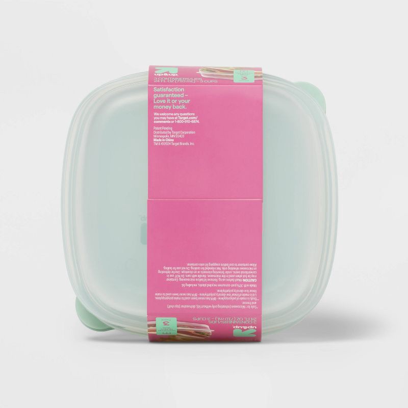 slide 3 of 3, Snap & Store Square Food Storage Containers - 24 fl oz/3ct - up&up™, 24 fl oz, 3 ct