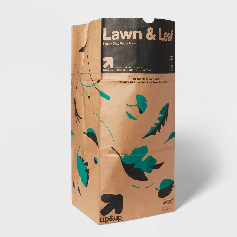 slide 3 of 4, Lawn and Leaf Paper Garden Refuse Bags - 12ct - up&up™, 12 ct