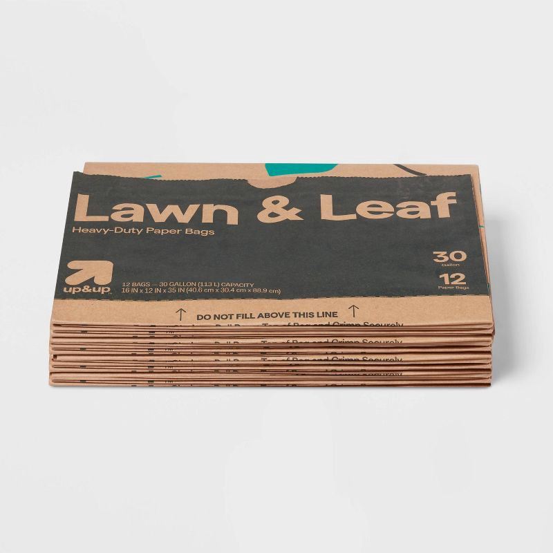 slide 4 of 4, Lawn and Leaf Paper Garden Refuse Bags - 12ct - up&up™, 12 ct