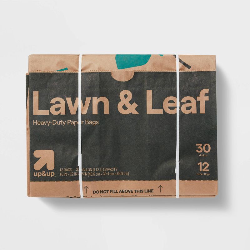 slide 1 of 4, Lawn and Leaf Paper Garden Refuse Bags - 12ct - up&up™, 12 ct
