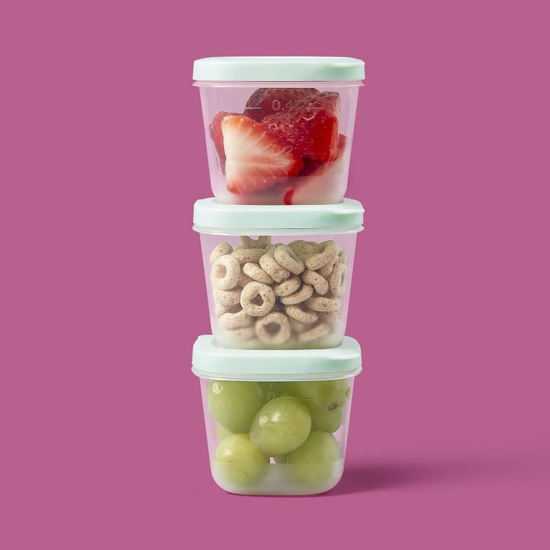 slide 2 of 3, Snap & Store Mini Square Half Cup Food Storage Containers - 4 fl oz/4ct - up&up™, 4 fl oz, 4 ct