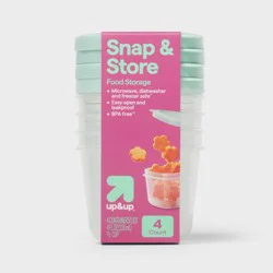 Snap & Store Mini Square Half Cup Food Storage Containers - 4 fl oz/4ct - up&up™