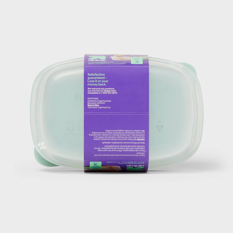 slide 3 of 3, Snap & Store Divided Rectangle Food Storage Containers - 28 fl oz/3ct - up&up™, 28 fl oz, 3 ct