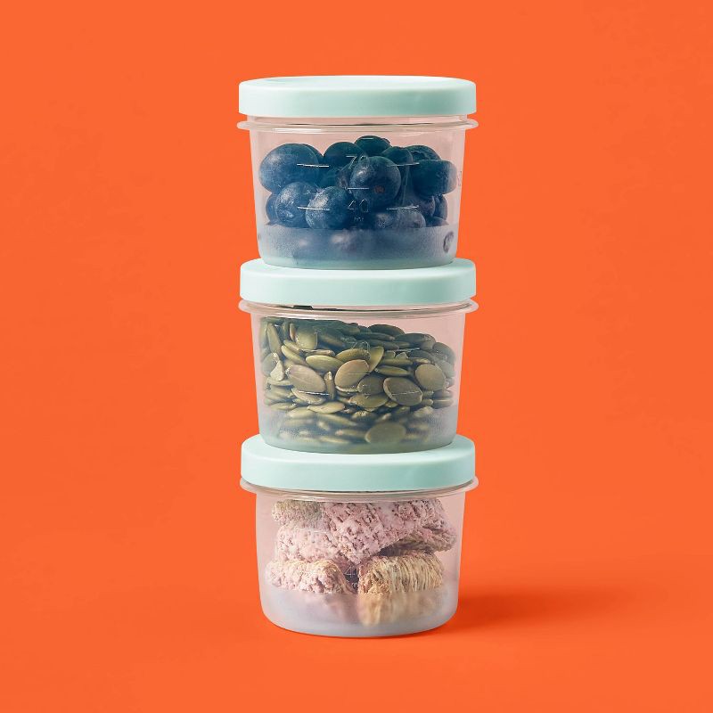 slide 2 of 3, Twist & Store Round Food Storage Containers - 4 fl oz/6ct - up&up™, 6 ct; 4 fl oz