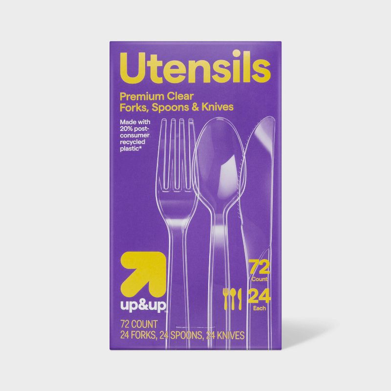 slide 1 of 3, Premium Plastic Forks, Spoons and Knives - 72ct - up&up™, 72 ct