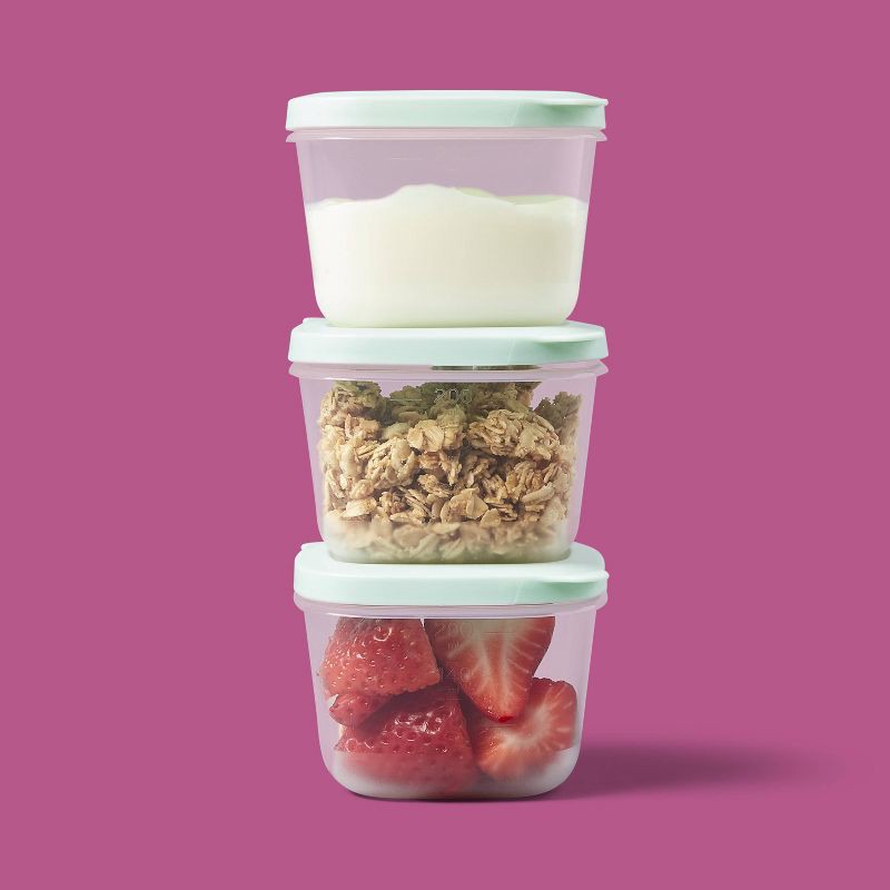 slide 2 of 3, Snap & Store Square Food Storage Containers - 8 fl oz/4ct - up&up™, 8 fl oz, 4 ct