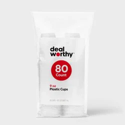 Clear Disposable Cups - 9 fl oz/80ct - Dealworthy™