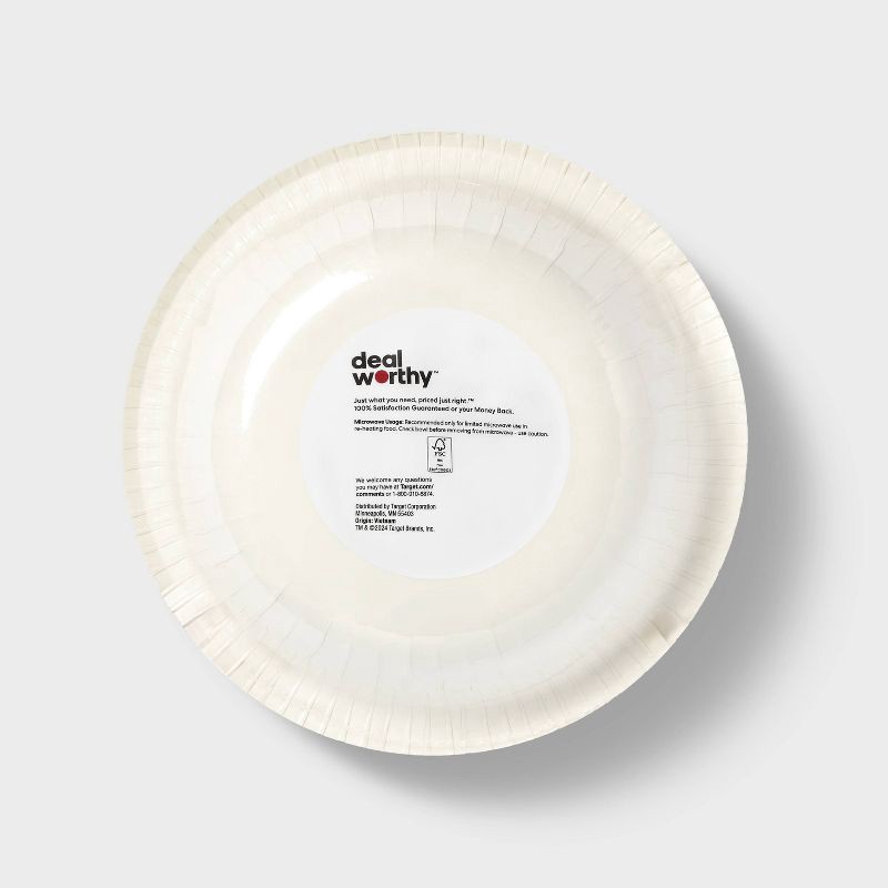 slide 3 of 3, White Disposable Paper Bowls - 30ct - Dealworthy™, 30 ct