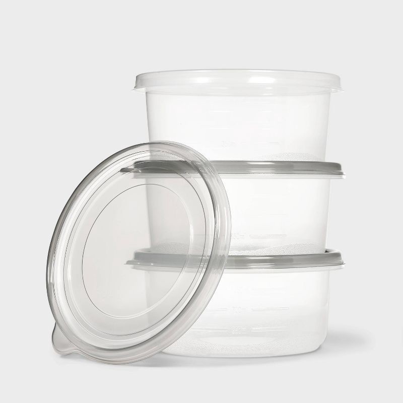 slide 2 of 3, Medium Round Bowl Food Storage Containers - 48 fl oz/3ct - Dealworthy™, 48 fl oz, 3 ct