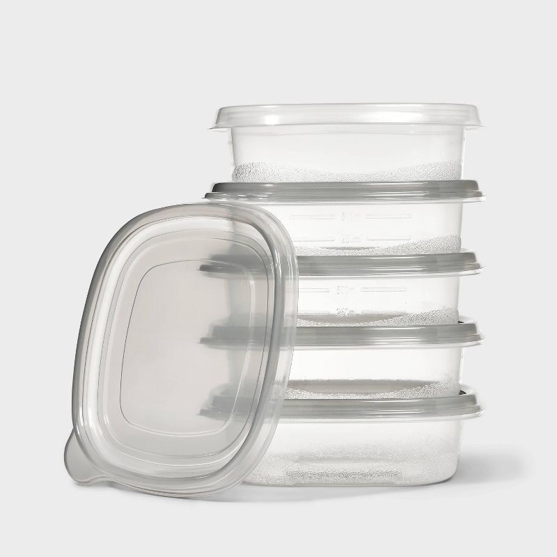 slide 2 of 3, Small Square Food Storage Containers - 25 fl oz/5ct - Dealworthy™, 25 fl oz, 5 ct