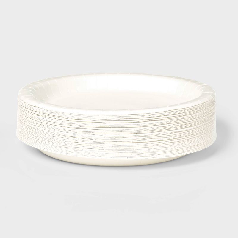slide 2 of 3, White Disposable Paper Plates 10" - 50ct - Dealworthy™, 50 ct