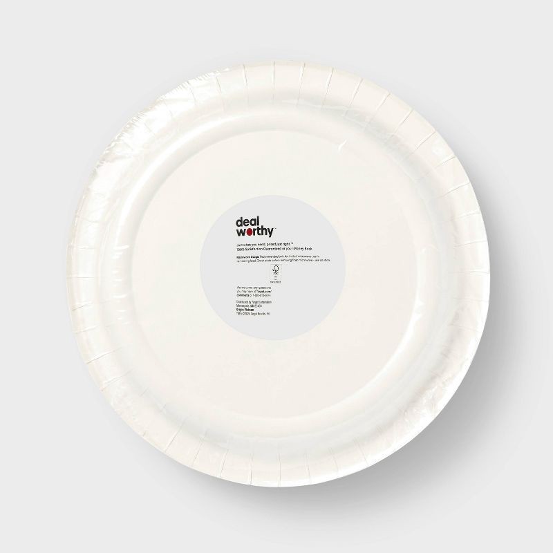 slide 3 of 3, White Disposable Paper Plates 10" - 50ct - Dealworthy™, 50 ct
