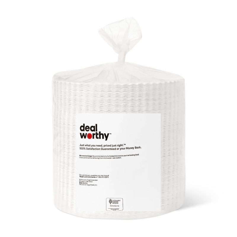 slide 3 of 3, Coated Disposable Paper Plates 9" - 300ct - Dealworthy™, 300 ct