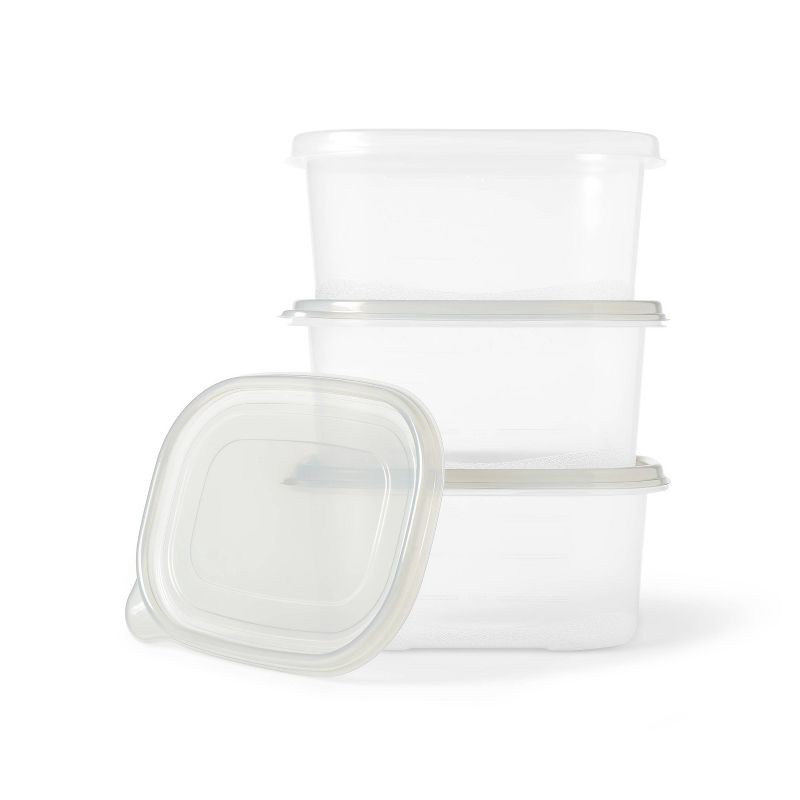 slide 2 of 3, Medium Rectangle Food Storage Containers - 64 fl oz/3ct - Dealworthy™, 64 fl oz, 3 ct