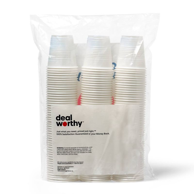 slide 3 of 3, White Disposable Cups - 3oz/150ct - Dealworthy™, 3 oz, 150 ct