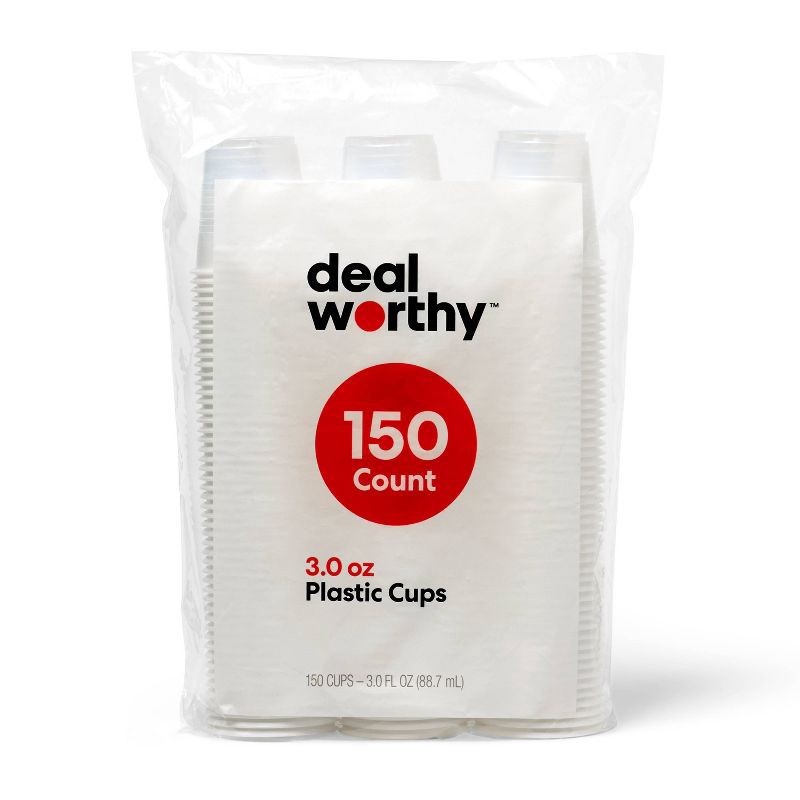 slide 1 of 3, White Disposable Cups - 3oz/150ct - Dealworthy™, 3 oz, 150 ct