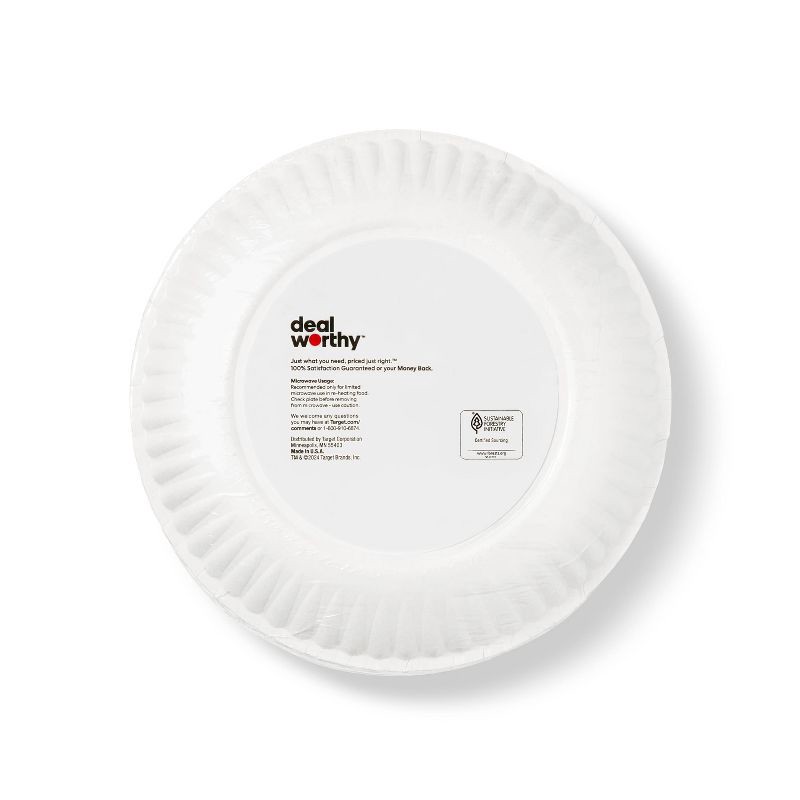 slide 3 of 3, Coated Disposable Paper Plates 9" - 120ct - Dealworthy™, 120 ct