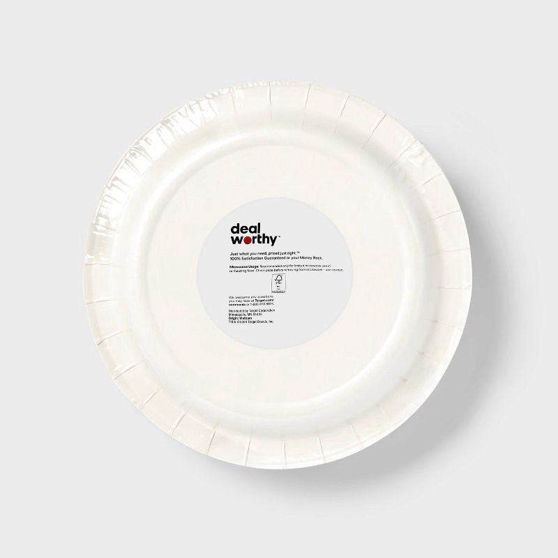 slide 3 of 3, White Disposable Paper Plates 7" - 50ct - Dealworthy™, 50 ct