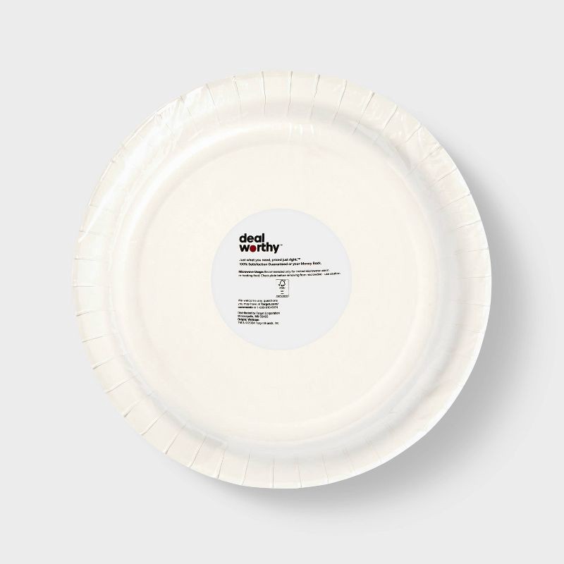 slide 3 of 3, White Disposable Paper Plates 8.5" - 50ct - Dealworthy™, 50 ct