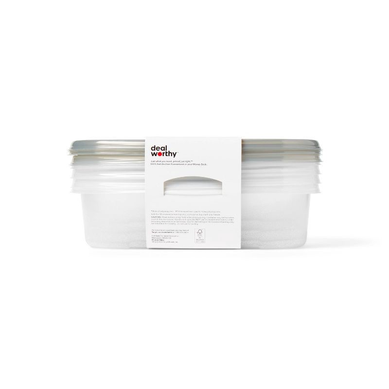 slide 3 of 3, Medium Rectangle Food Storage Containers - 76 fl oz/4ct - Dealworthy™, 76 fl oz, 4 ct