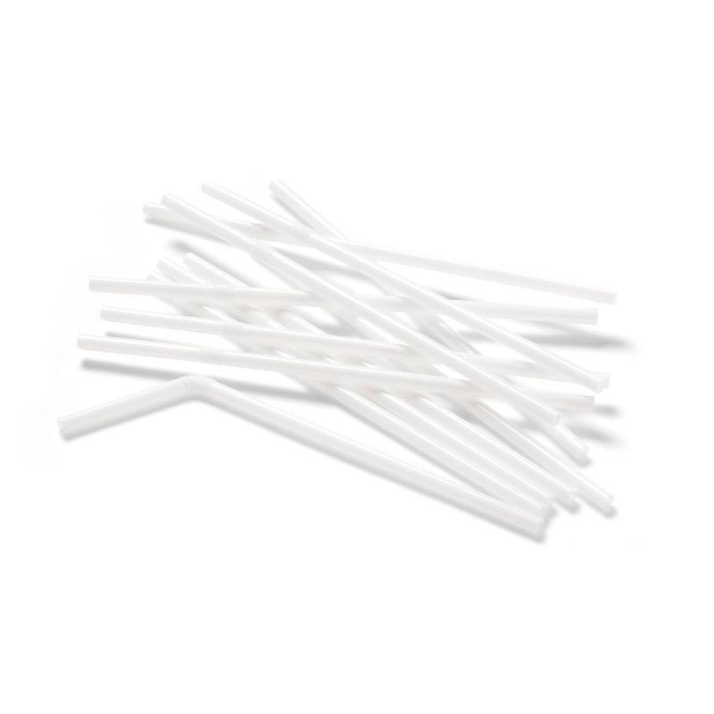 slide 2 of 3, Plastic Flexible Straws - 100ct - Dealworthy™, 100 ct