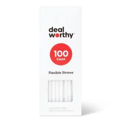 Plastic Flexible Straws - 100ct - Dealworthy™