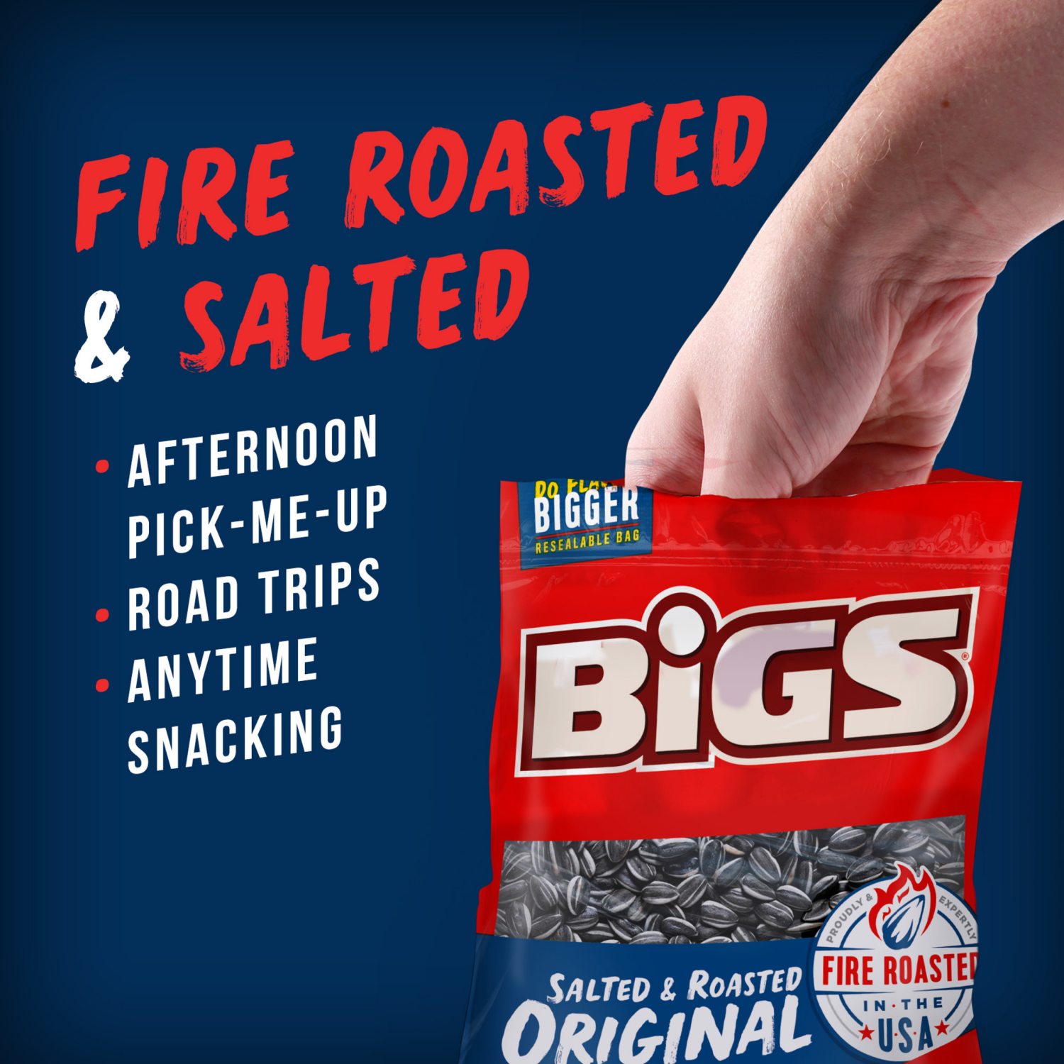 slide 2 of 4, BIGS Salted & Roasted Original Sunflower Seeds, 5.35 oz. Bag, 5.35 oz