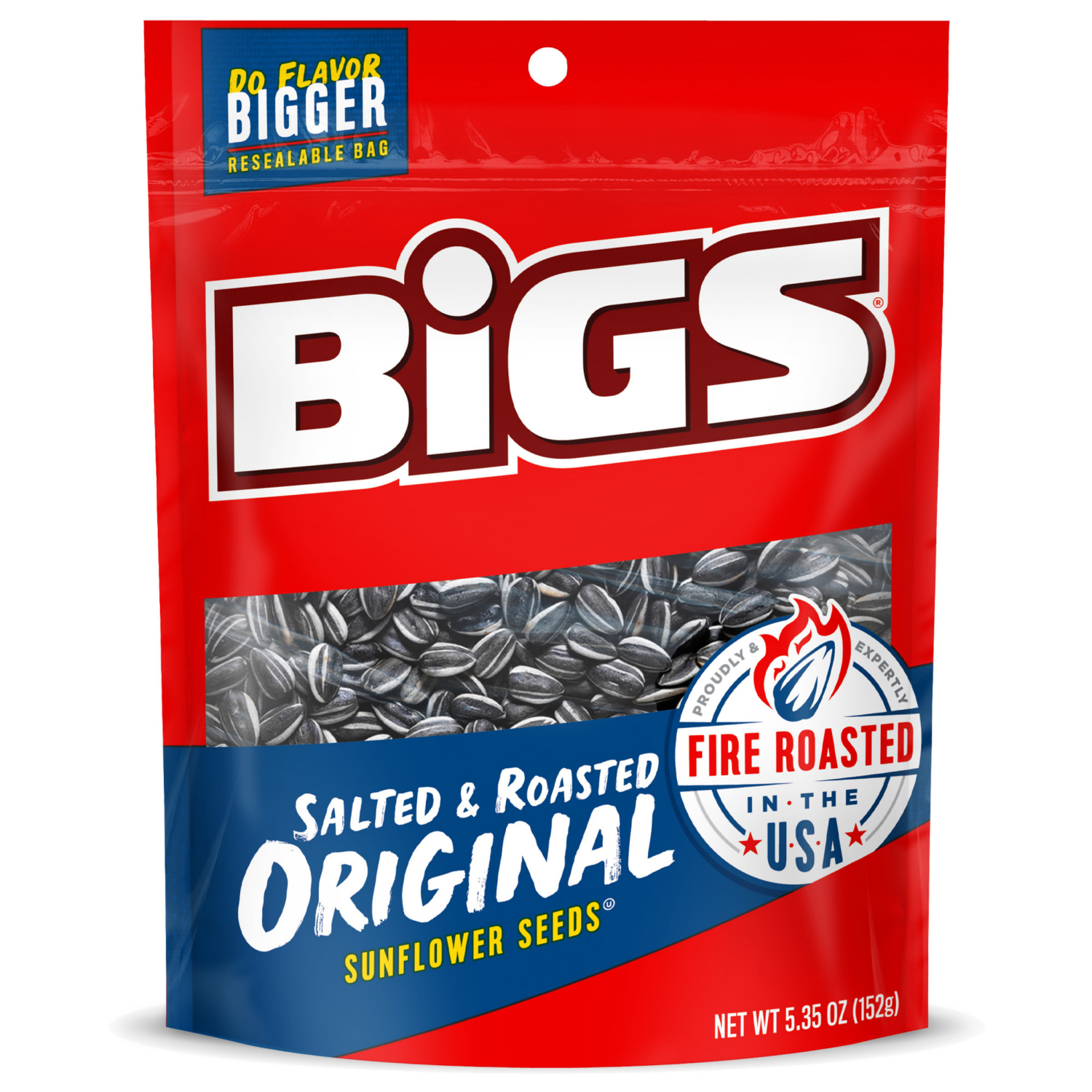 slide 1 of 4, BIGS Salted & Roasted Original Sunflower Seeds, 5.35 oz. Bag, 5.35 oz