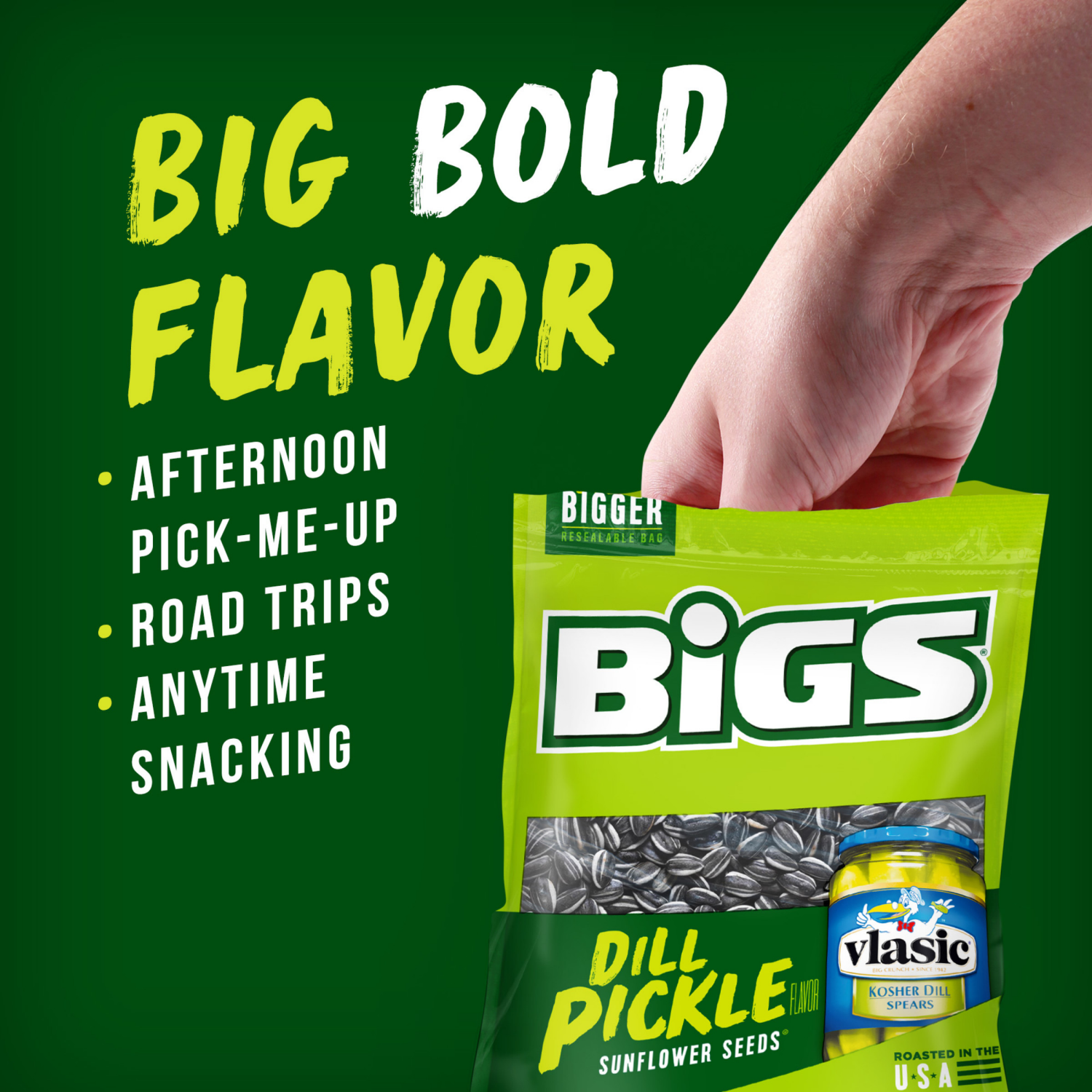 slide 2 of 4, BIGS Vlasic Dill Pickle Sunflower Seeds, 5.35 oz. Bag, 5.35 oz