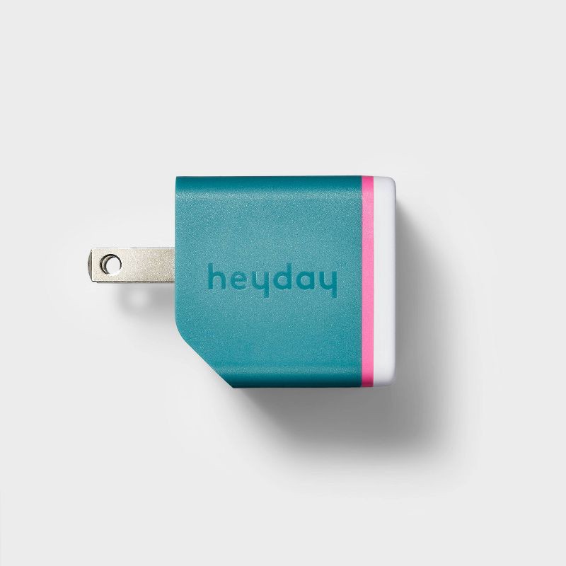 slide 2 of 3, 2-Port 20W USB-A and USB-C Wall Charger - heyday™ Pink/Teal/White, 1 ct